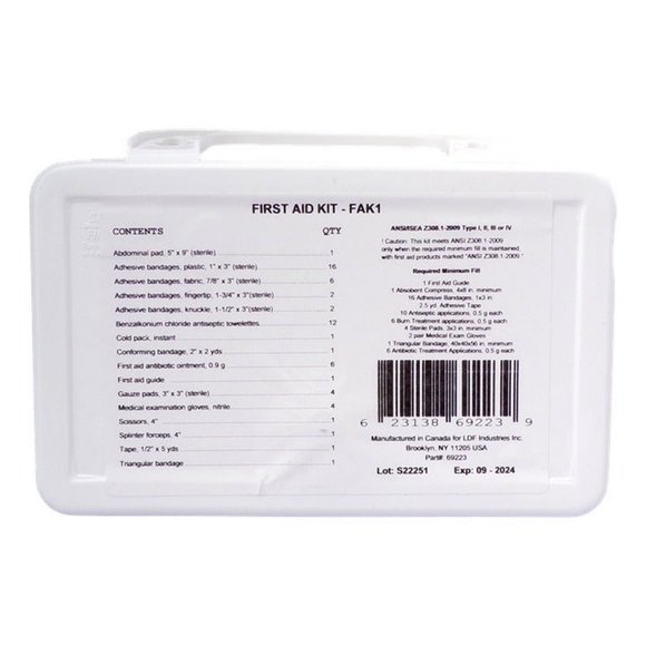 First Aid Emergency Kit Minor Emergencies ANSI Compliant Weatherproof Case - Picture 7 of 8